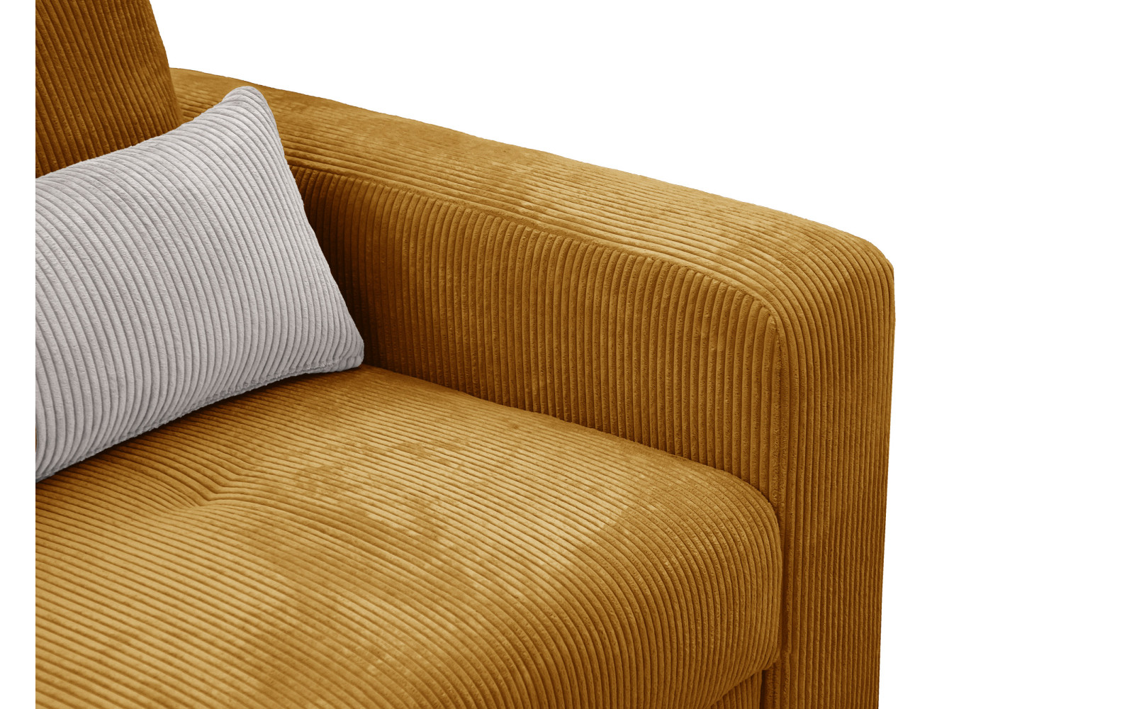 Fauteuil en velours côtelé OLI, jaune foncé