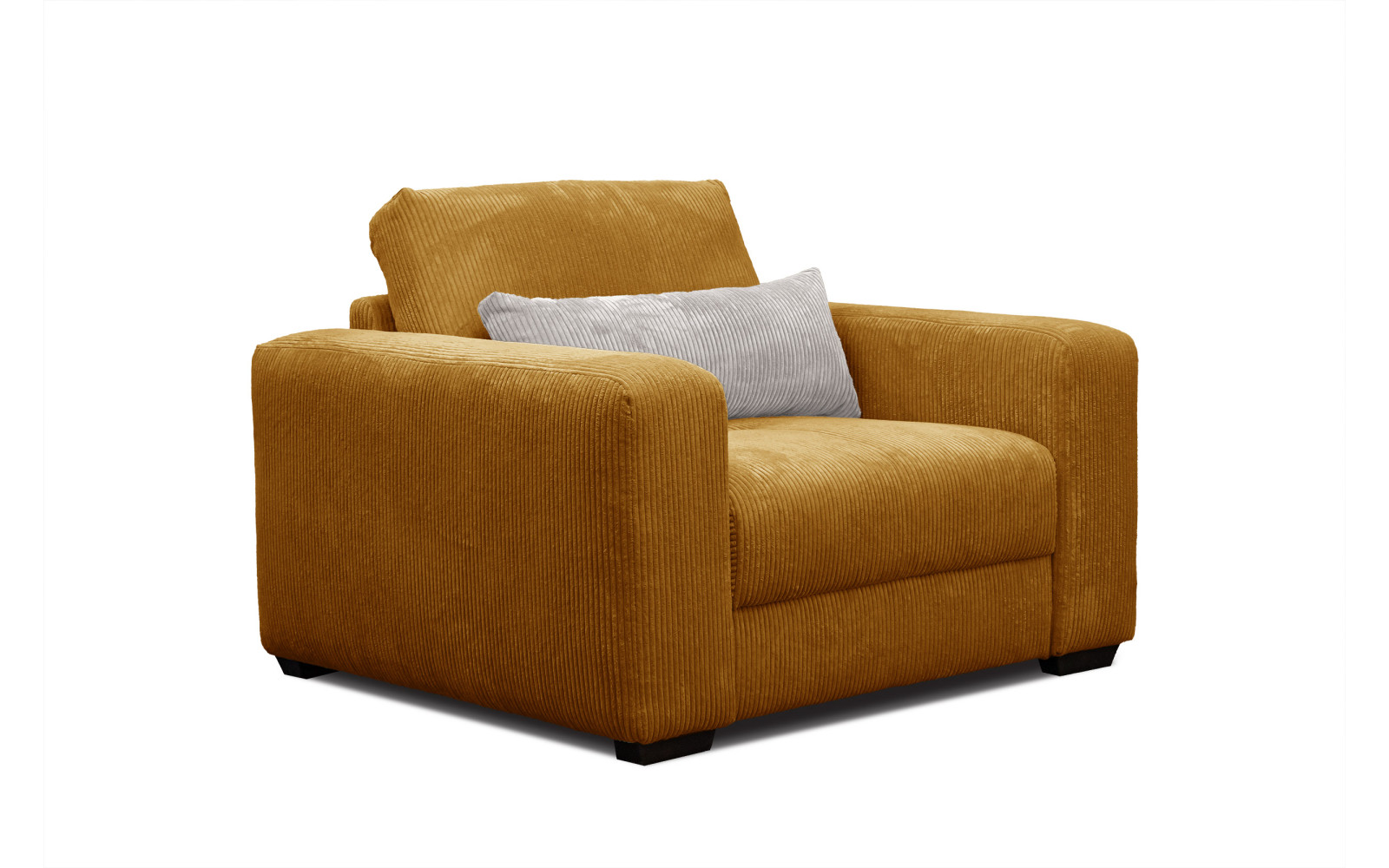 Fauteuil en velours côtelé OLI, jaune foncé