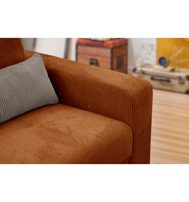 Fauteuil en velours côtelé OLI, orange