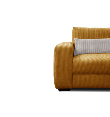 Fauteuil en velours côtelé OLI, jaune foncé