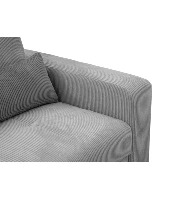 Fauteuil en velours côtelé OLI, gris clair