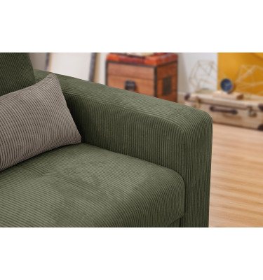 Fauteuil en velours côtelé OLI, olive