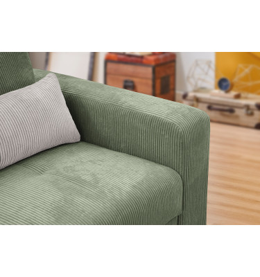 Fauteuil en velours côtelé OLI, sauge