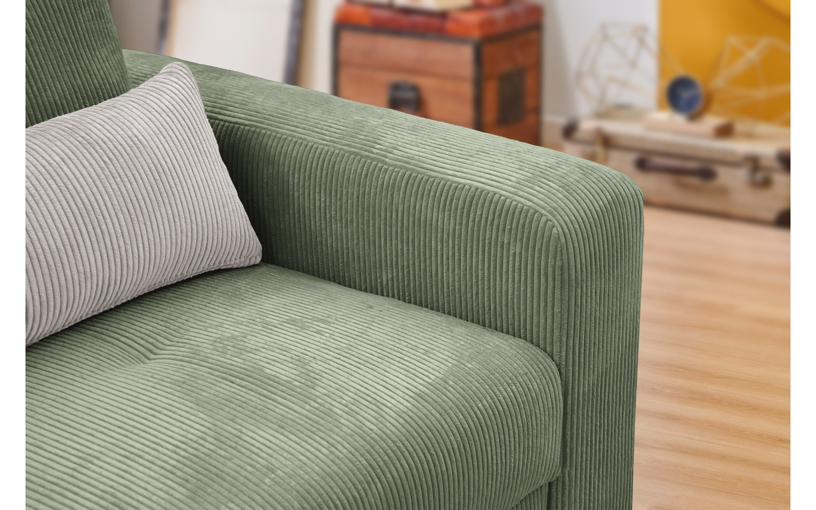 Fauteuil en velours côtelé OLI, sauge