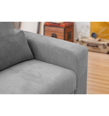 Fauteuil en velours côtelé OLI, gris clair