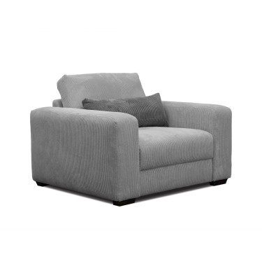 Fauteuil en velours côtelé OLI, gris clair