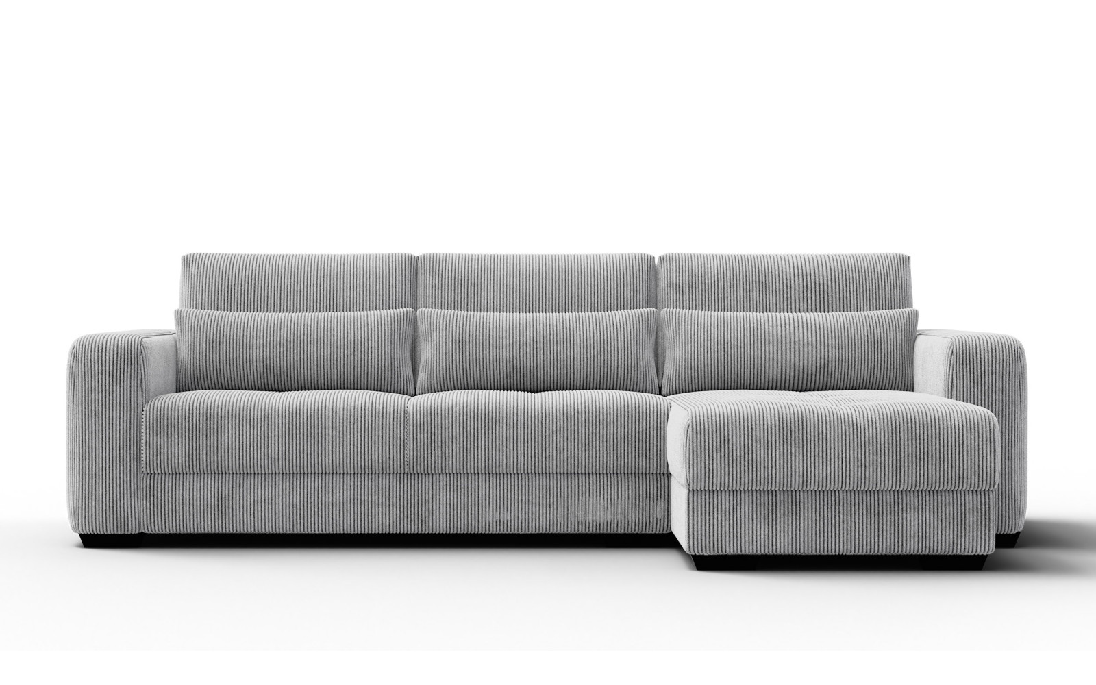 Canapé d’angle 4 places droit OLI, gris clair