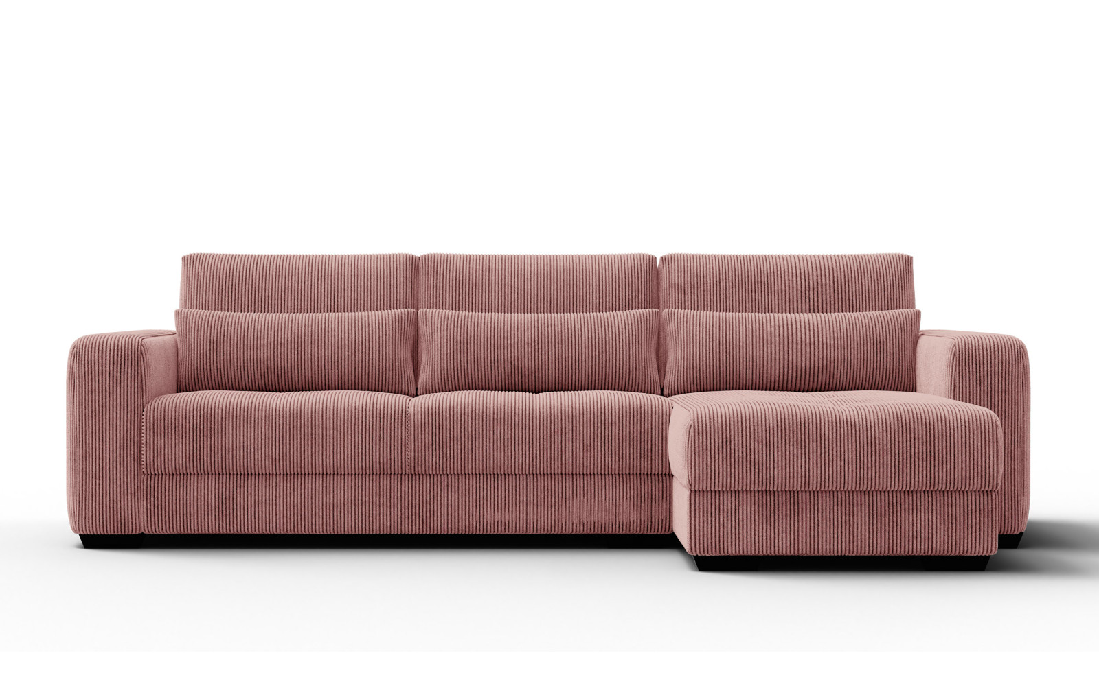 Canapé d’angle 4 places droit OLI, vieux rose