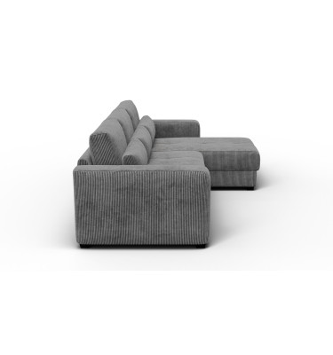 Canapé d’angle 4 places droit OLI, gris foncé