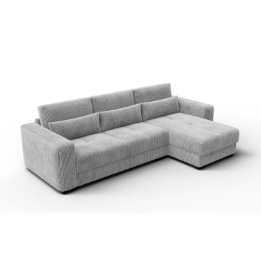 Canapé d’angle 4 places droit OLI, gris clair