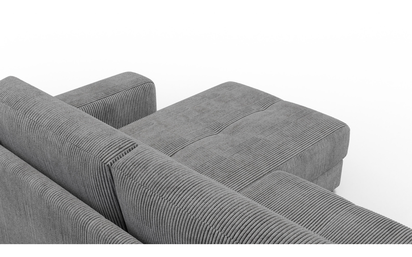 Canapé d’angle 4 places droit OLI, gris foncé