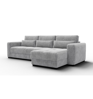 Canapé d’angle 4 places droit OLI, gris clair
