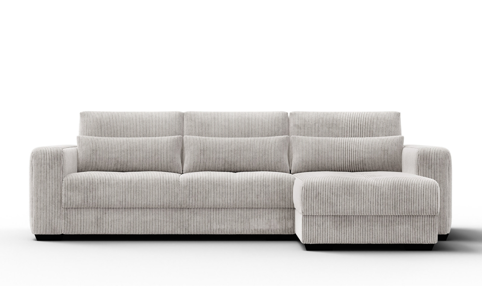 Canapé d’angle 4 places droit OLI, blanc perle