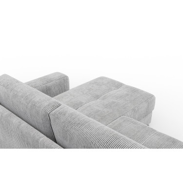 Canapé d’angle 4 places droit OLI, gris clair