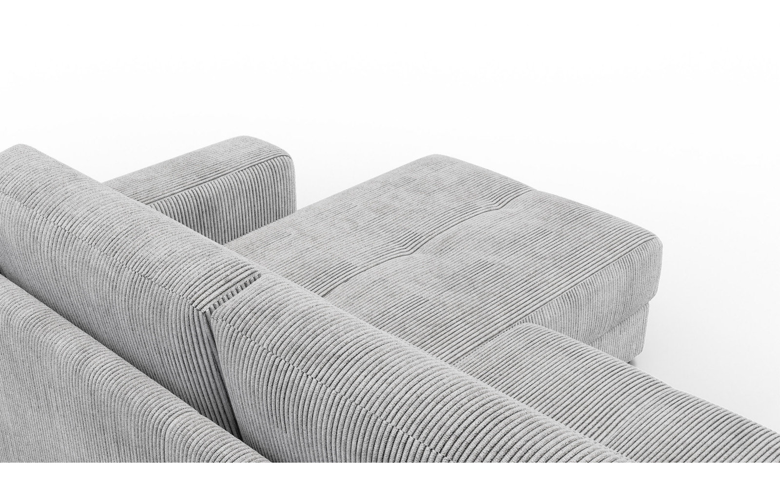 Canapé d’angle 4 places droit OLI, gris clair