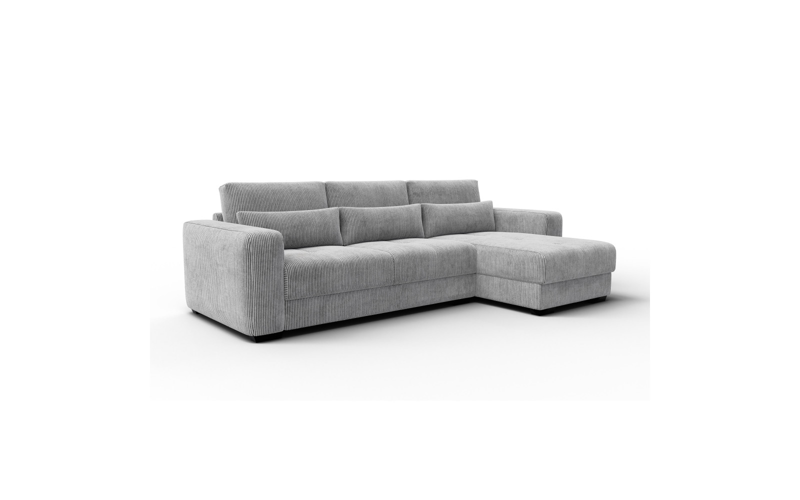 Canapé d’angle 4 places droit OLI, gris clair
