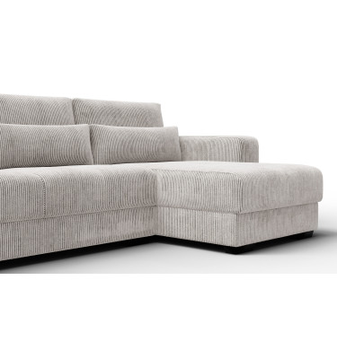 Canapé d’angle 4 places droit OLI, blanc perle