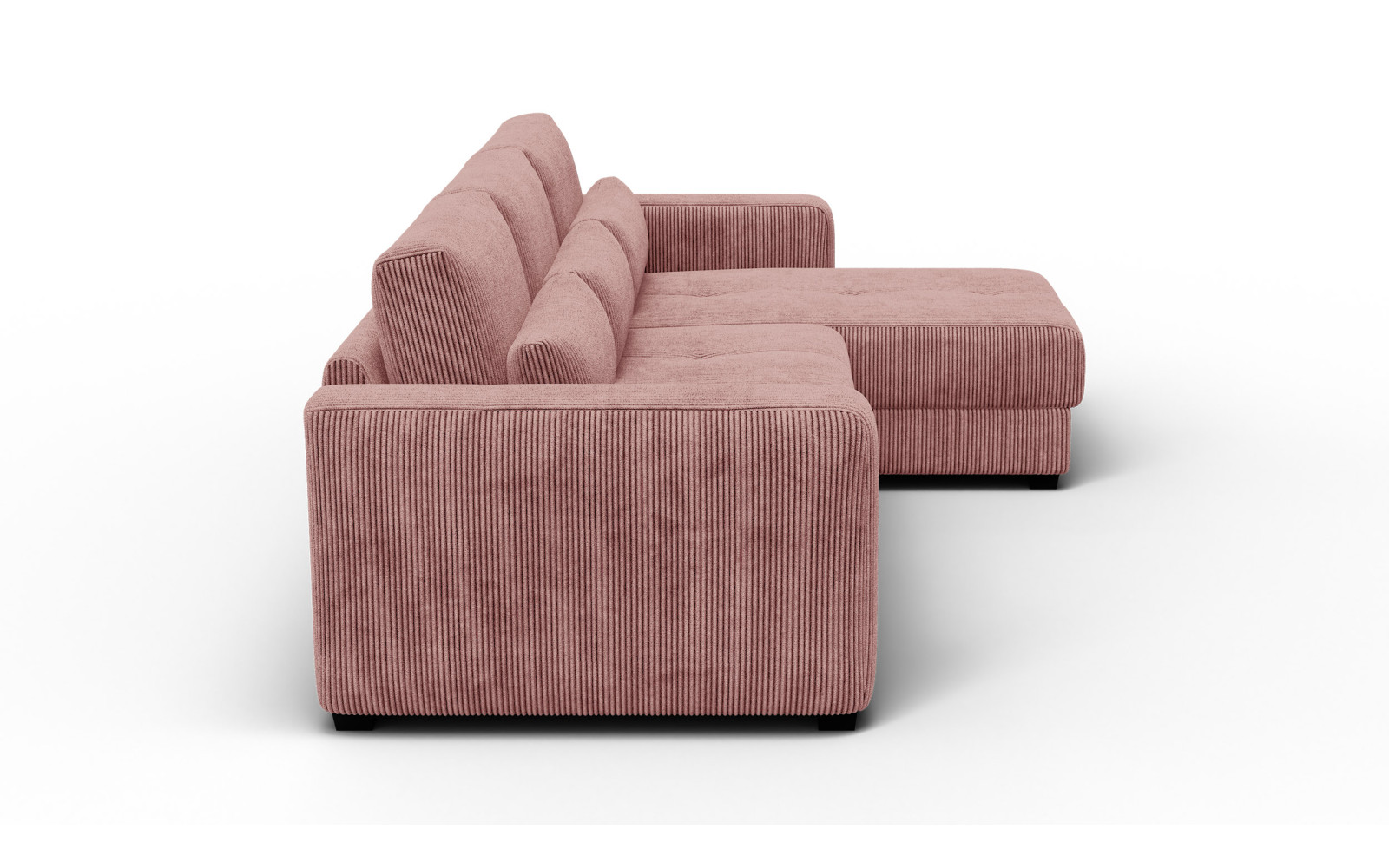 Canapé d’angle 4 places droit OLI, vieux rose