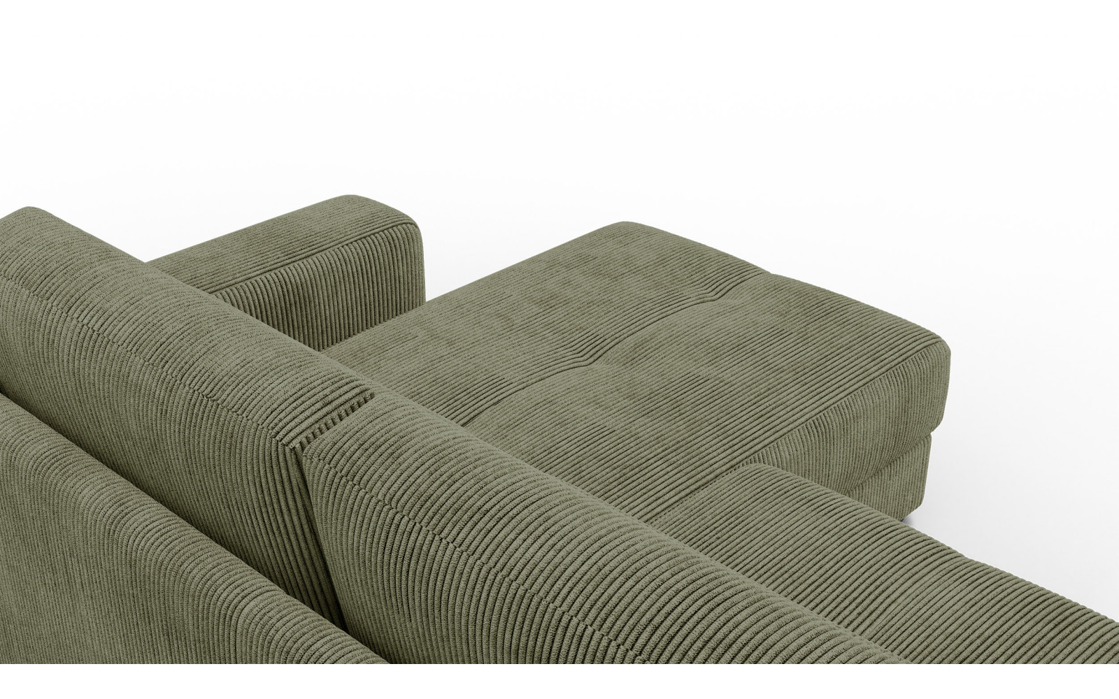 Canapé d’angle 4 places droit OLI, vert olive