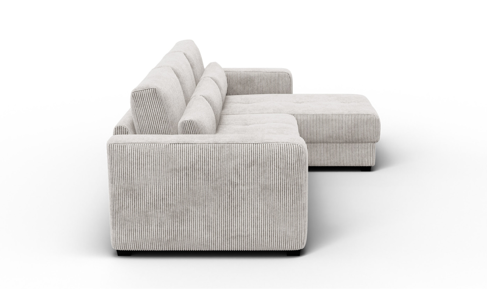 Canapé d’angle 4 places droit OLI, blanc perle