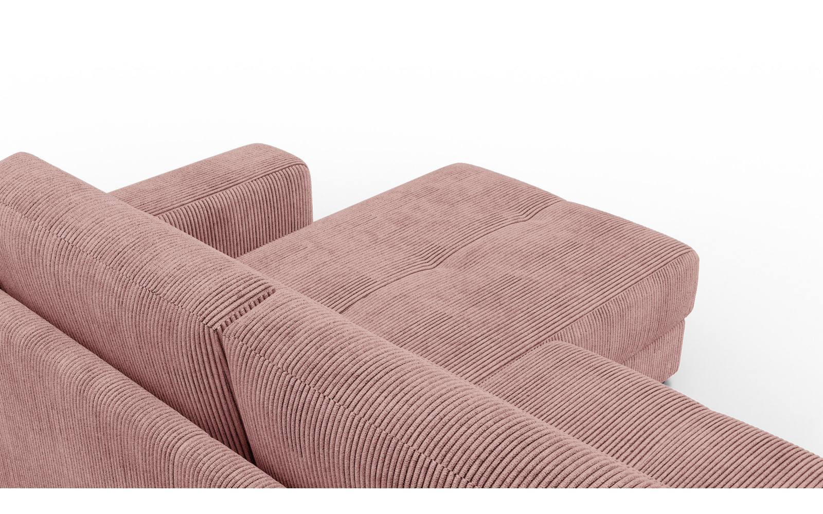 Canapé d’angle 4 places droit OLI, vieux rose