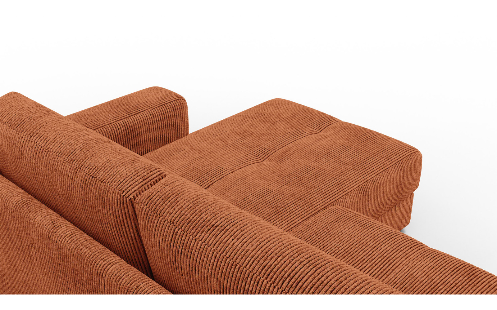 Canapé d’angle 4 places droit OLI, orange