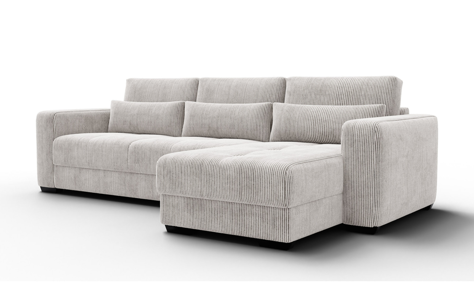 Canapé d’angle 4 places droit OLI, blanc perle