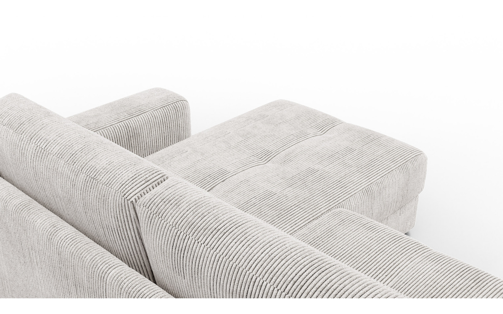 Canapé d’angle 4 places droit OLI, blanc perle