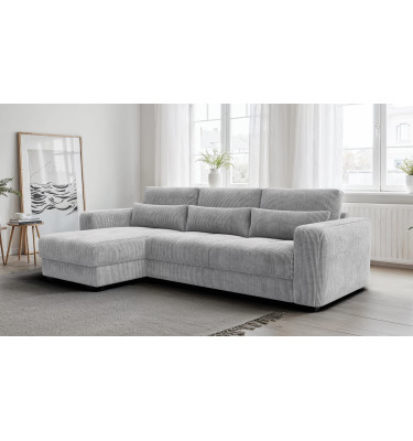 Canapé d’angle 4 places gauche OLI, gris clair