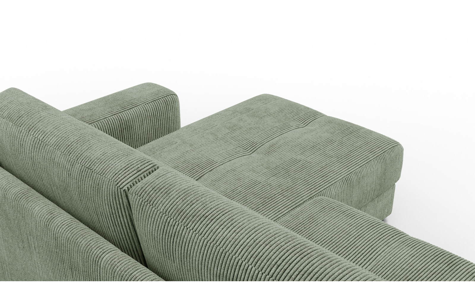 Canapé d’angle 4 places droit OLI, vert sauge