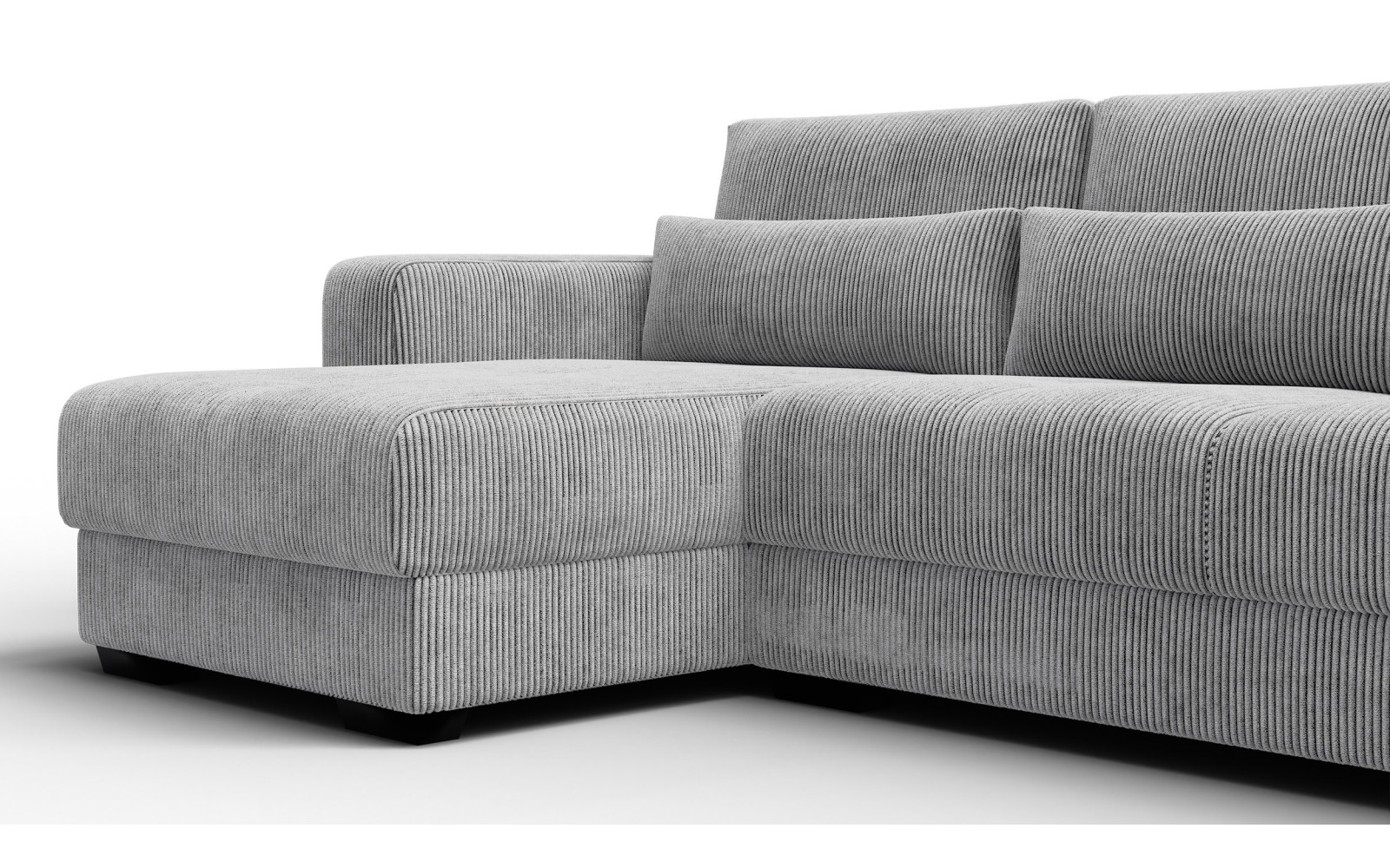 Canapé d’angle 4 places gauche OLI, gris clair