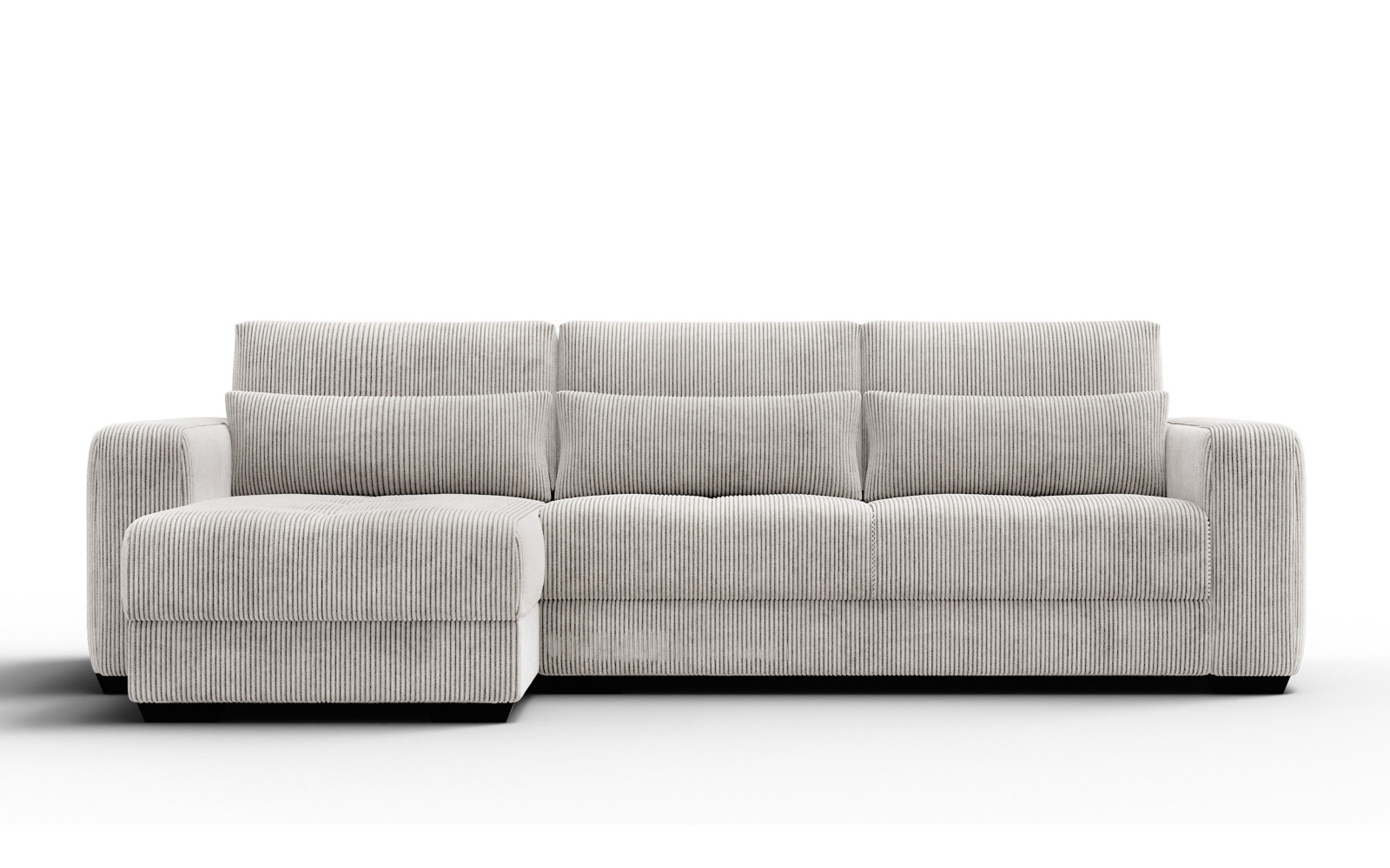 Canapé d’angle 4 places gauche OLI, blanc perle