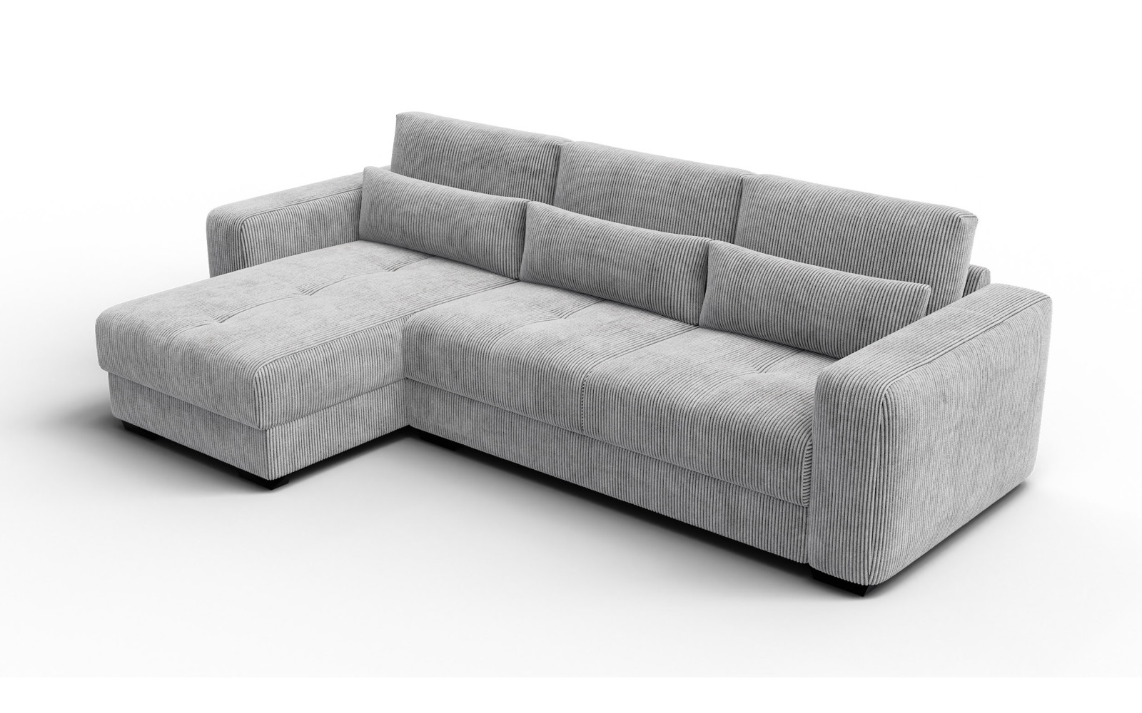 Canapé d’angle 4 places gauche OLI, gris clair