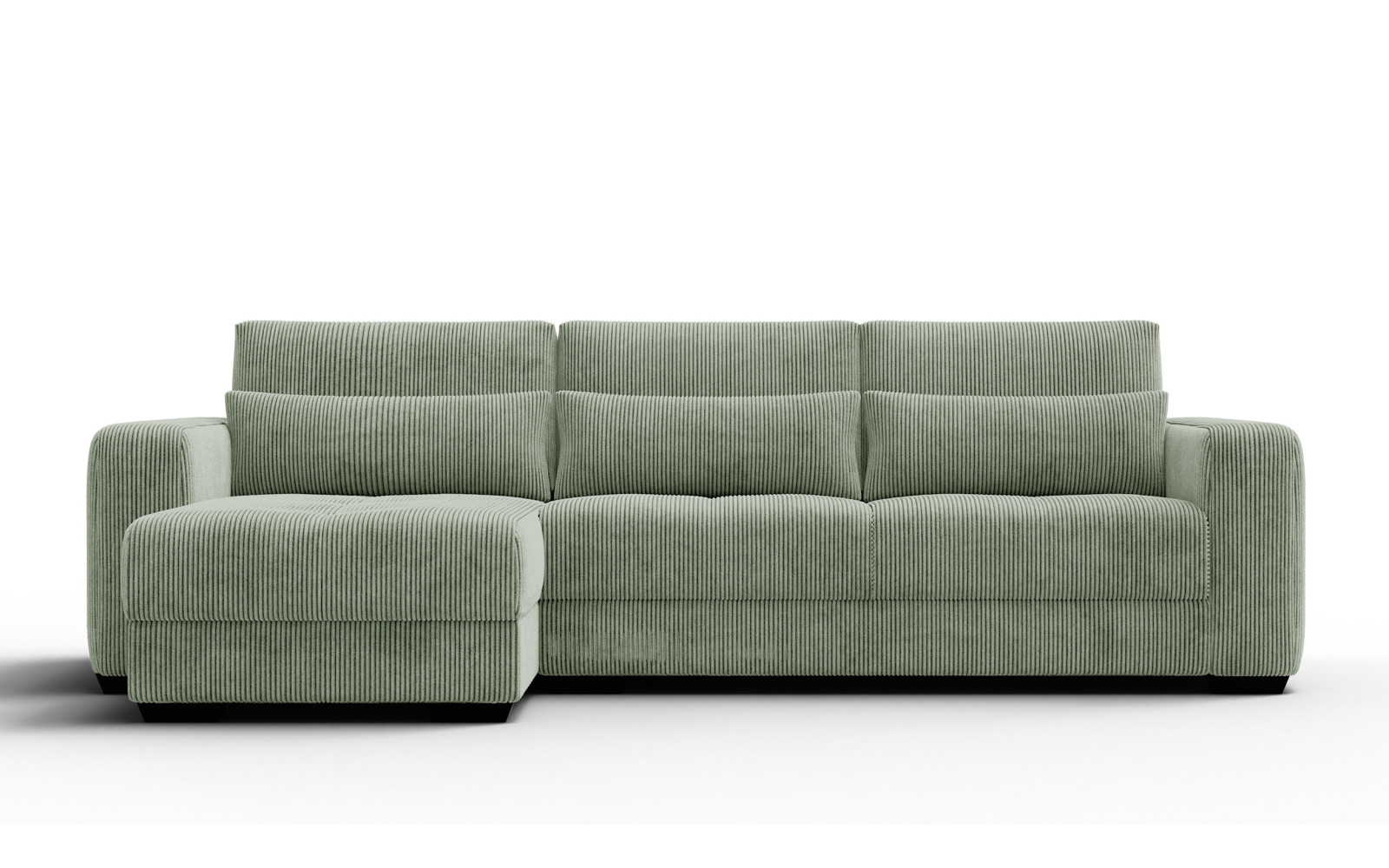 Canapé d’angle 4 places gauche OLI, vert sauge