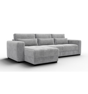 Canapé d’angle 4 places gauche OLI, gris clair