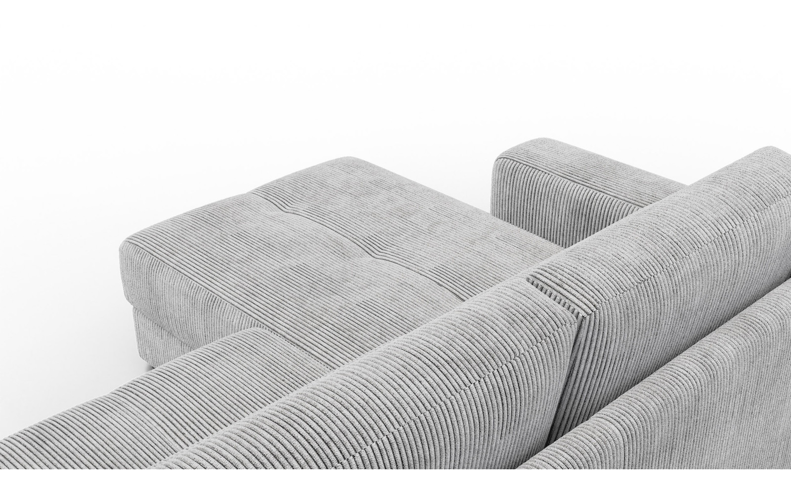 Canapé d’angle 4 places gauche OLI, gris clair