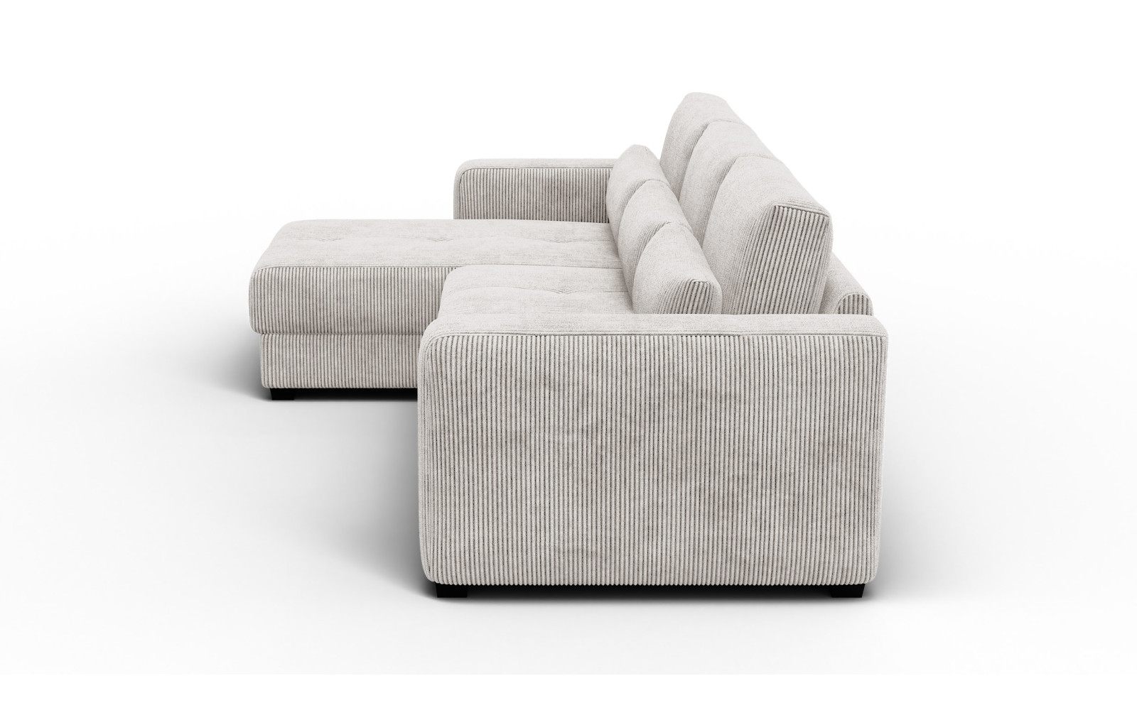 Canapé d’angle 4 places gauche OLI, blanc perle