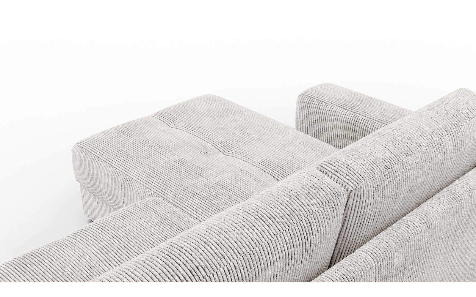 Canapé d’angle 4 places gauche OLI, blanc perle