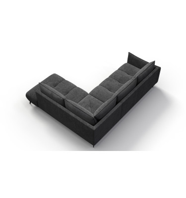 Canapé d’angle 5 places droit AERA, gris foncé