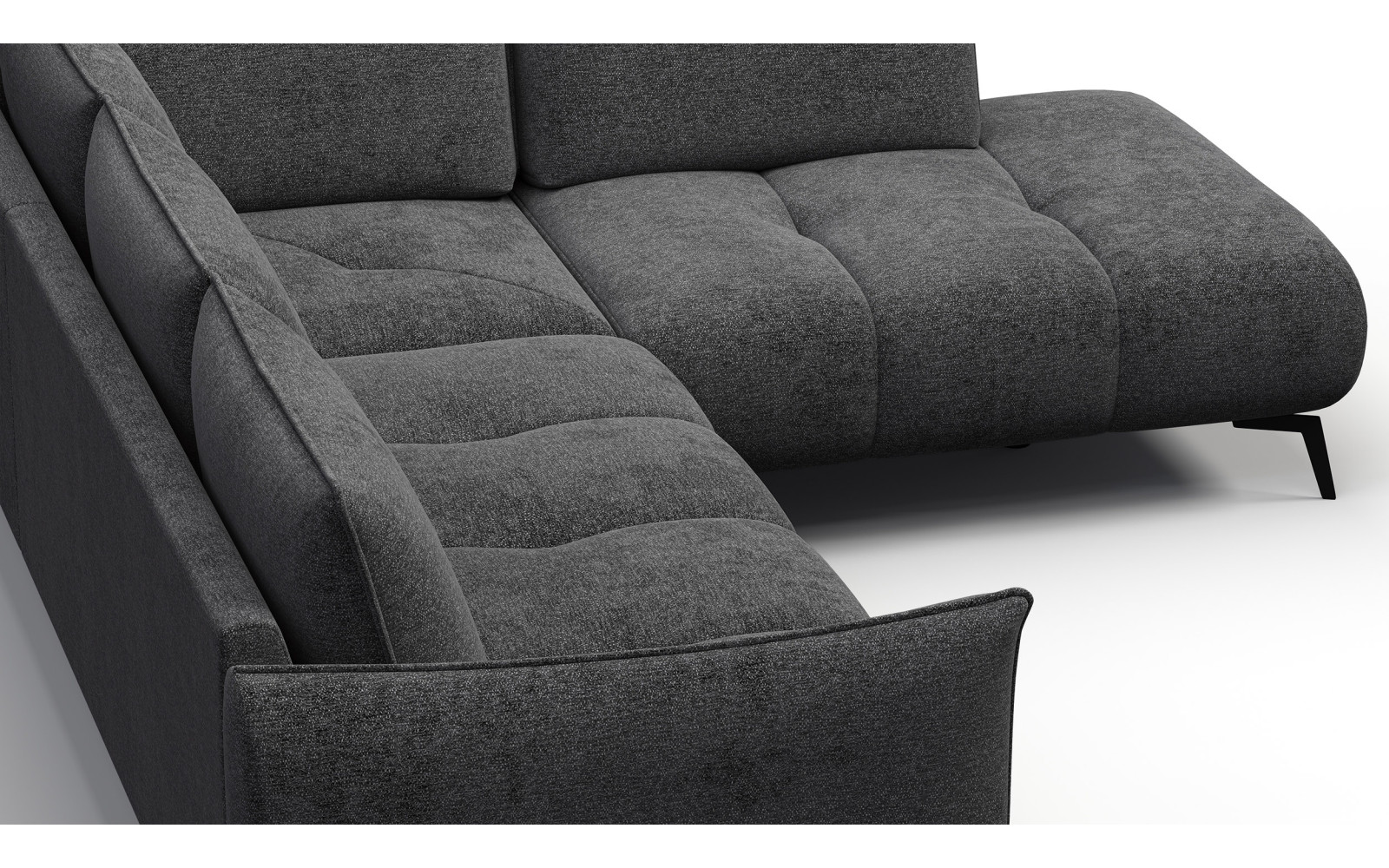 Canapé d’angle 5 places droit AERA, gris foncé