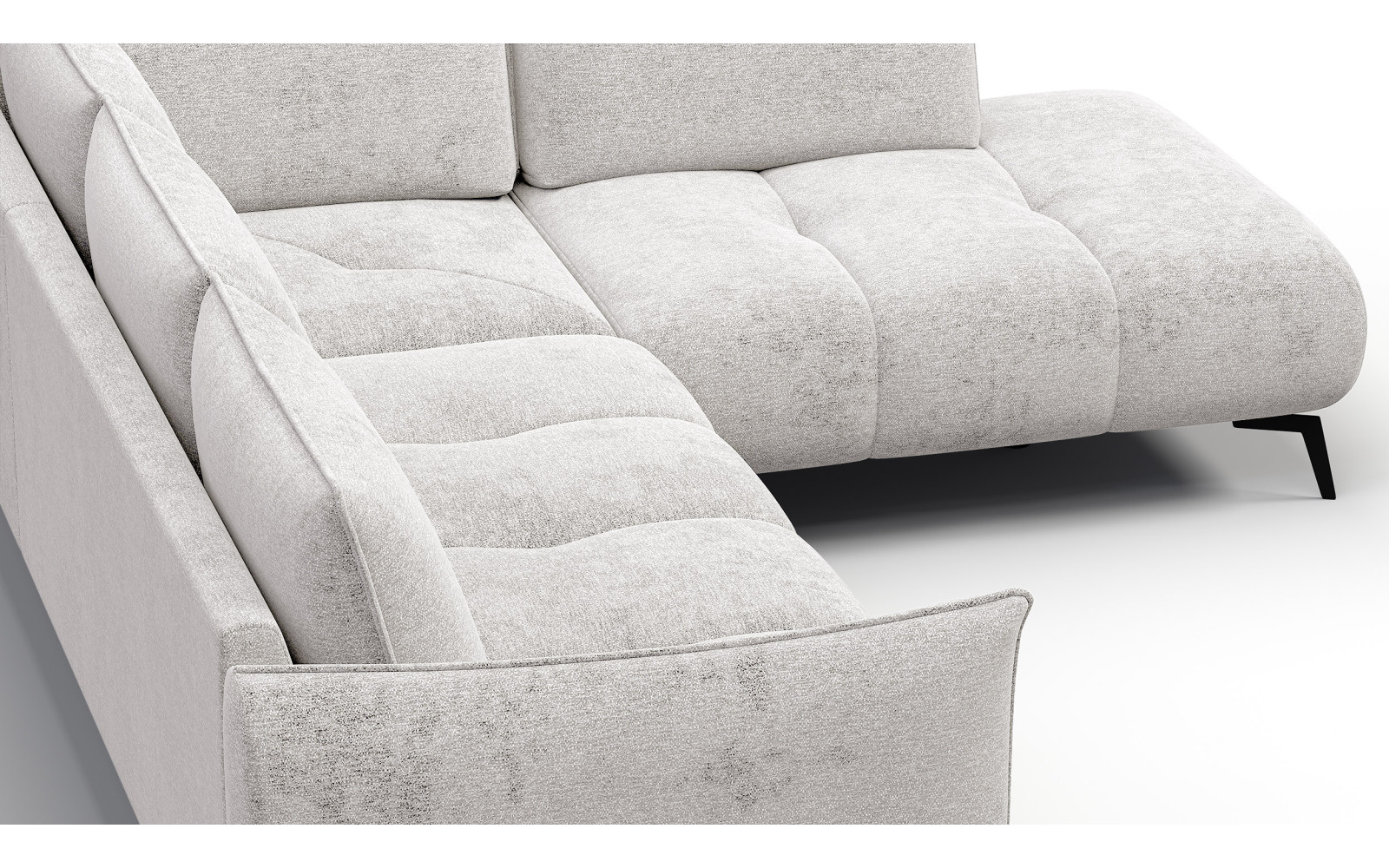 Canapé d’angle 5 places droit AERA, ecru