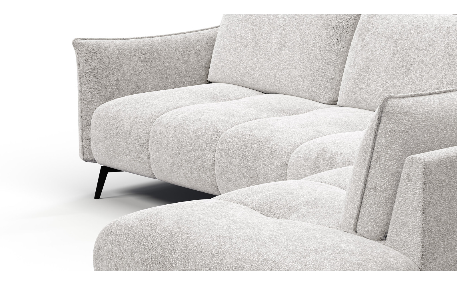 Canapé d’angle 5 places droit AERA, ecru