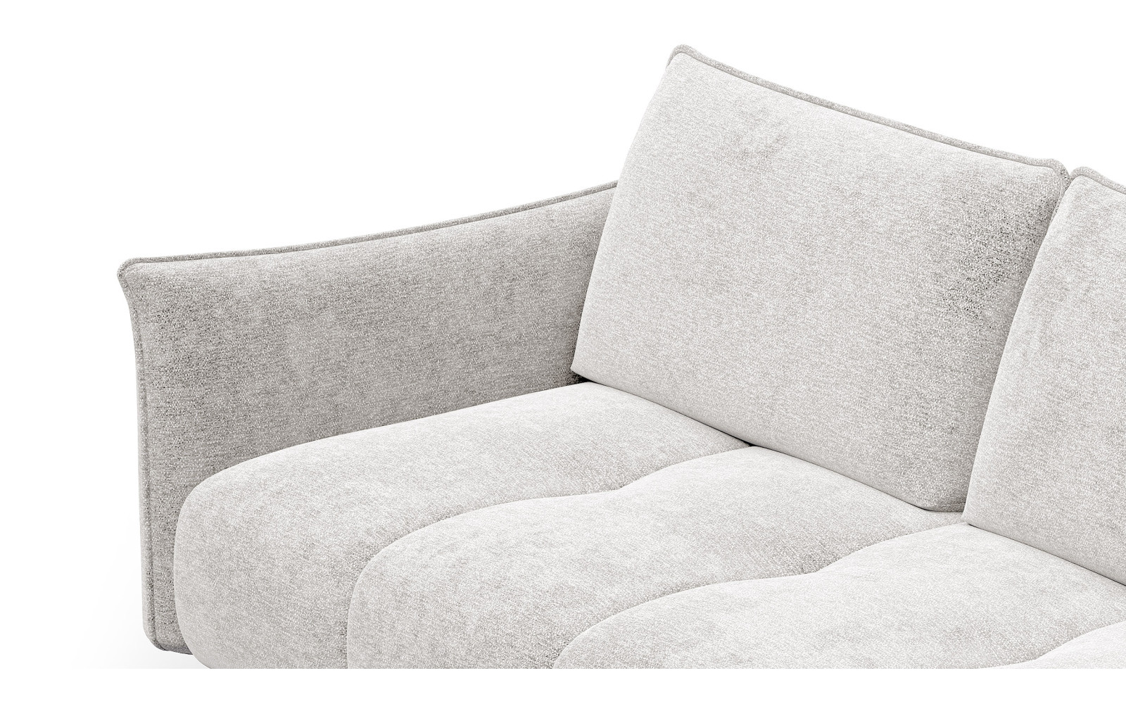 Canapé d’angle 5 places droit AERA, ecru