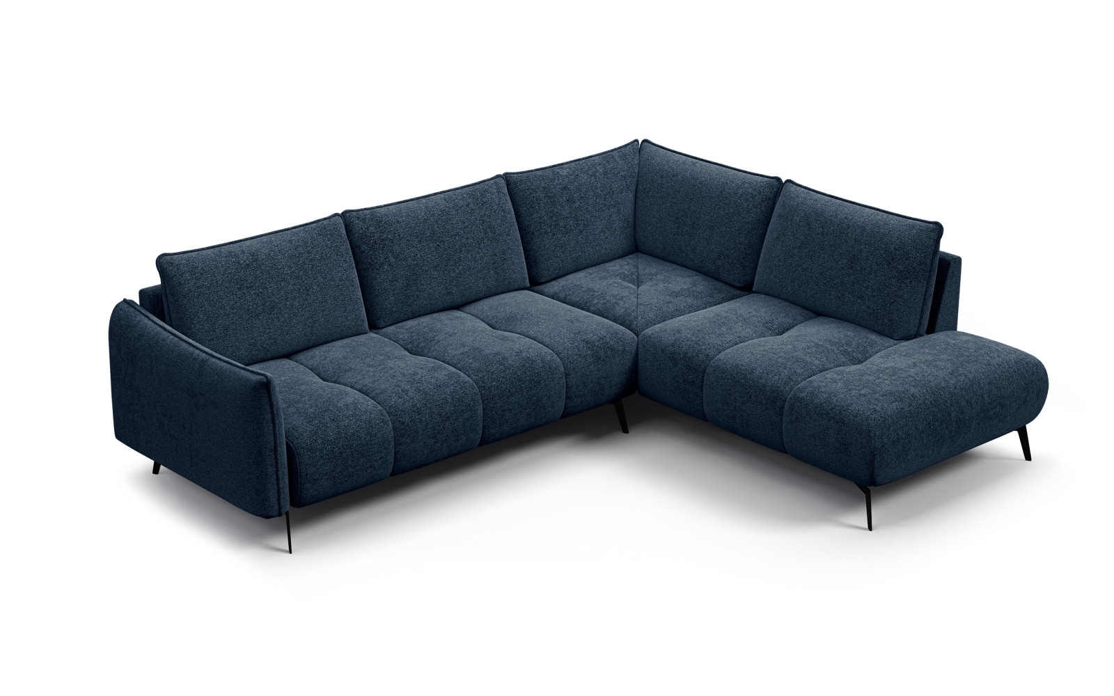 Canapé d’angle 5 places droit AERA, bleu marine