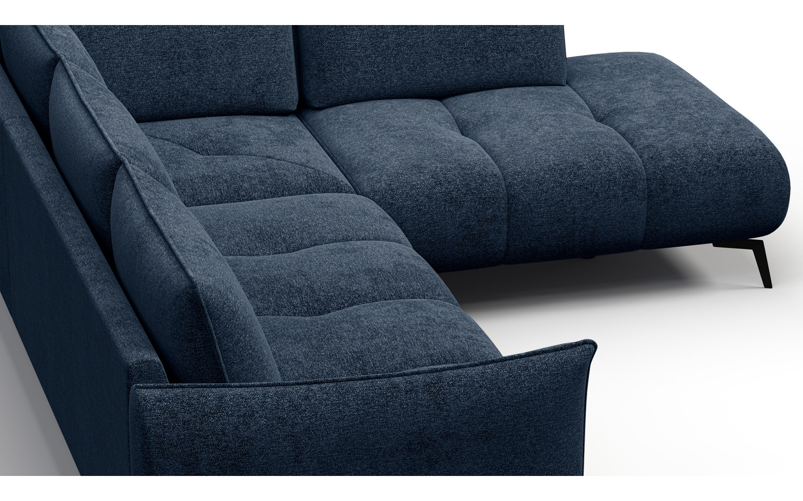 Canapé d’angle 5 places droit AERA, bleu marine