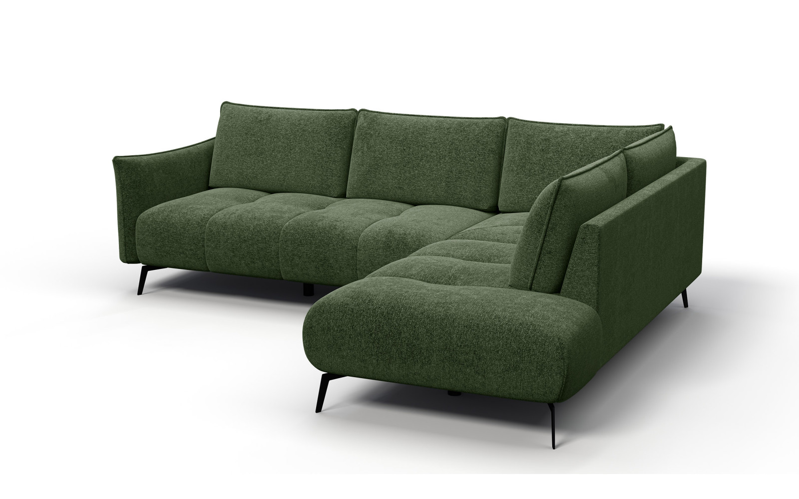 Canapé d’angle 5 places droit AERA, vert