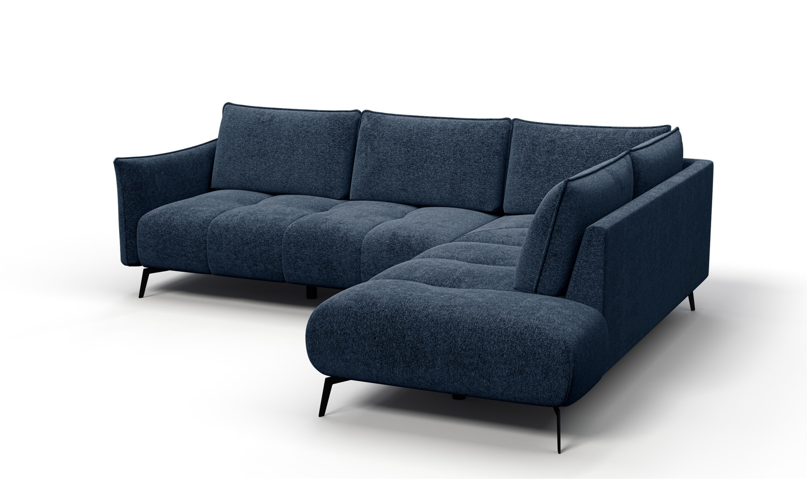 Canapé d’angle 5 places droit AERA, bleu marine
