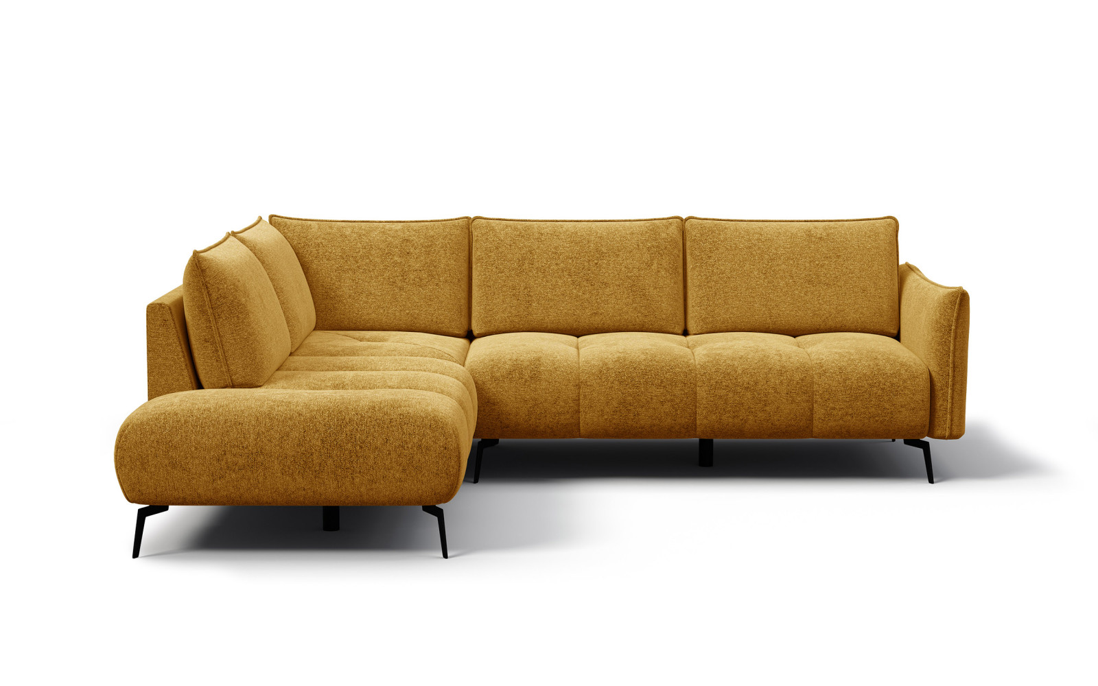 Canapé d’angle 5 places gauche AERA, miel