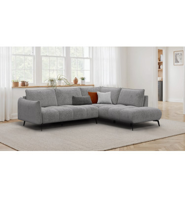 Canapé d’angle 5 places droit AERA, gris chaud