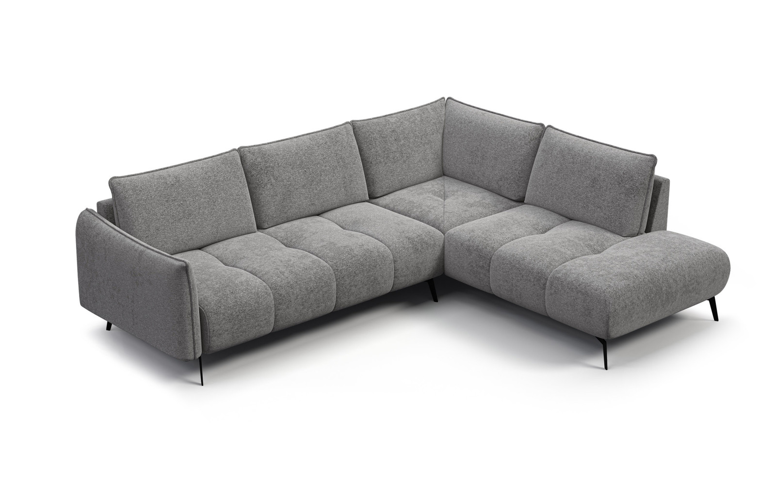 Canapé d’angle 5 places droit AERA, gris chaud